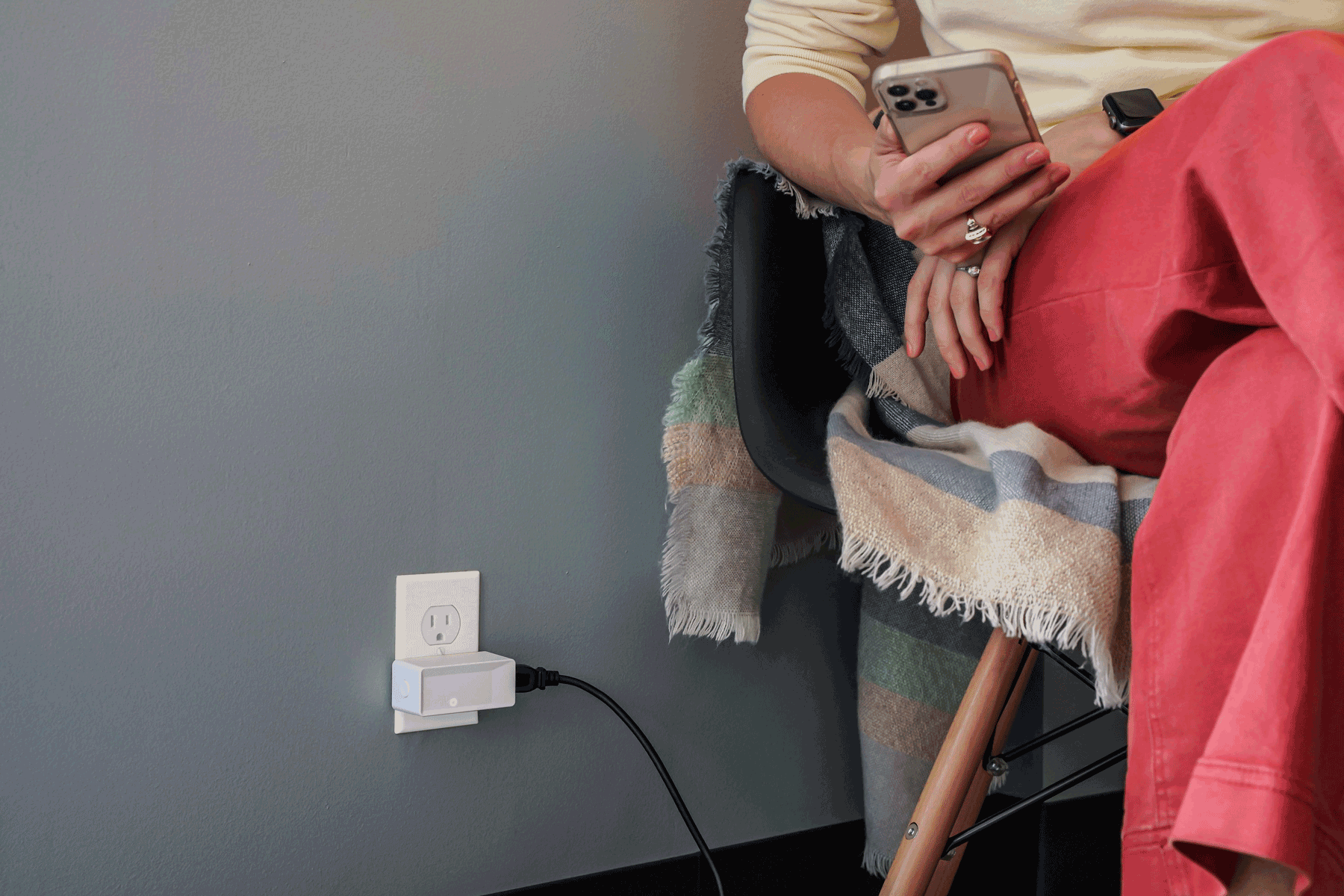 Deako Smart Plug in an outlet.