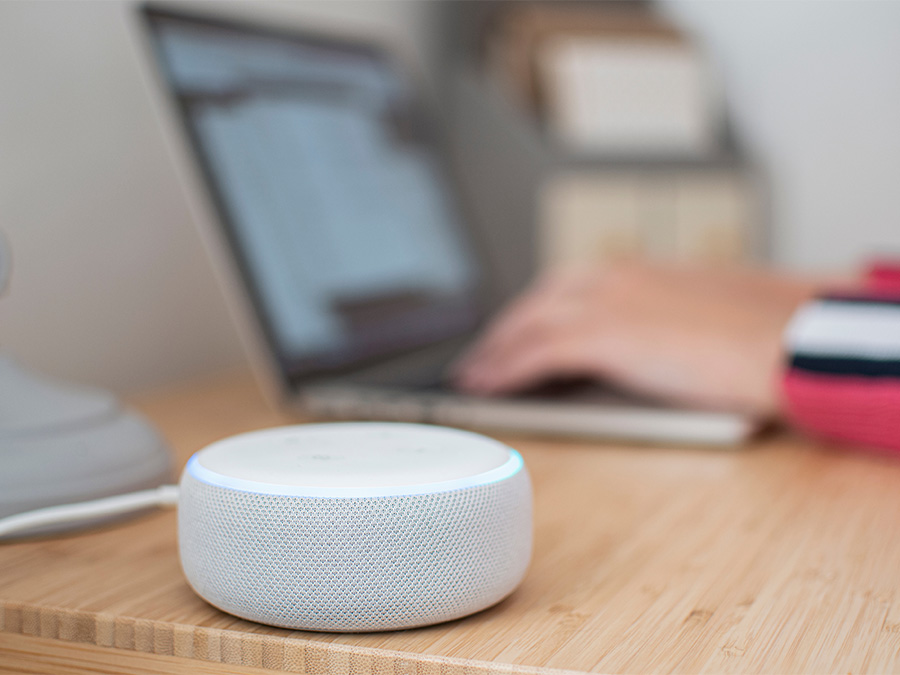 With a voice assistant